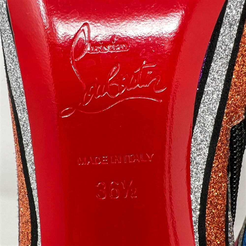 Christian Louboutin So Kate Glitter Stripe‎ Ankle Boots 36.5 - Picture 6 of 9